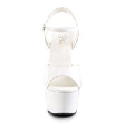 ASPIRE-609 White Patent/White Platform Sandal Pleaser US Size (Women's): 5