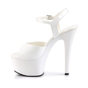 ASPIRE-609 White Patent/White Platform Sandal Pleaser US Size (Women's): 5