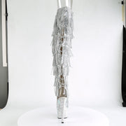 BEJEWELED-3019RSF-7 Silver Metallic Pu-Silver/Silver Multi Rhinestones Boot Pleaser US Size (Women's): 5