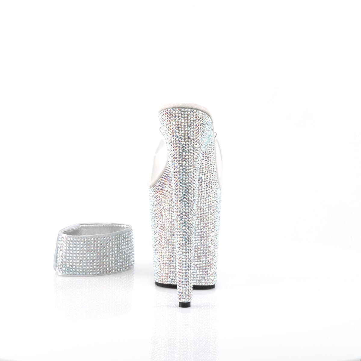 BEJEWELED-812RS Clear/Silver Multi Rhinestones Platform Sandal Pleaser US Size (Women's): 5