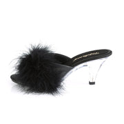 BELLE-301F Black Pu-Fur/Clear CURRENT Fabulicious US Size (Women's): 5
