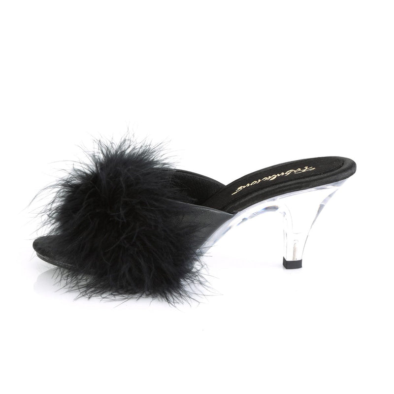 BELLE-301F Black Pu-Fur/Clear CURRENT Fabulicious US Size (Women's): 5