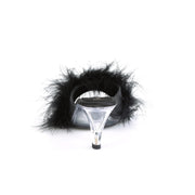 BELLE-301F Black Pu-Fur/Clear CURRENT Fabulicious US Size (Women's): 5