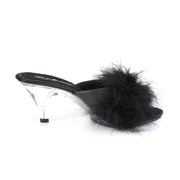 BELLE-301F Black Pu-Fur/Clear CURRENT Fabulicious US Size (Women's): 5