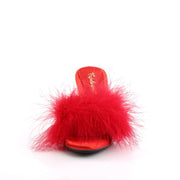 BELLE-301F Red Pu-Fur/Clear CURRENT Fabulicious US Size (Women's): 5