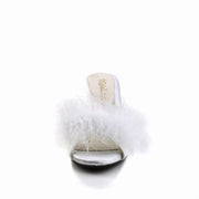 BELLE-301F White Pu-Fur/Clear CURRENT Fabulicious US Size (Women's): 5