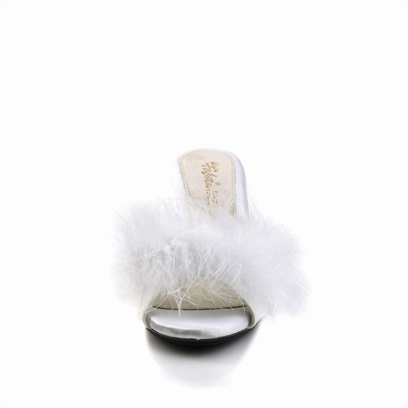 BELLE-301F White Pu-Fur/Clear CURRENT Fabulicious US Size (Women's): 5