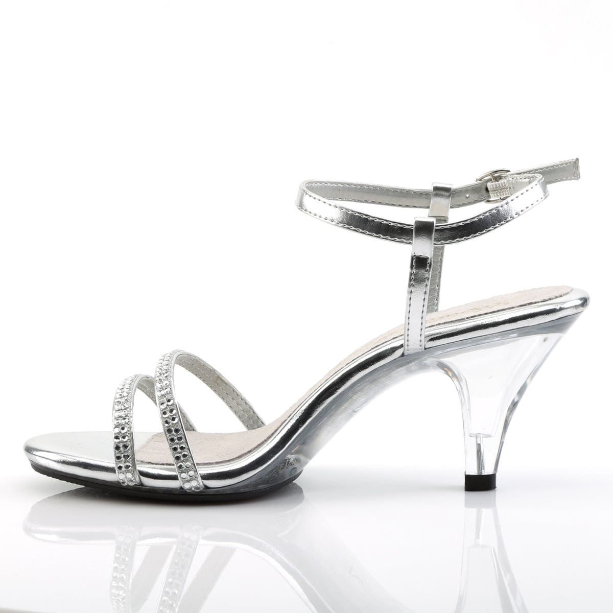 BELLE-316 Silver Metallic Pu/Clear CURRENT Fabulicious US Size (Women's): 5
