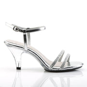 BELLE-316 Silver Metallic Pu/Clear CURRENT Fabulicious US Size (Women's): 5