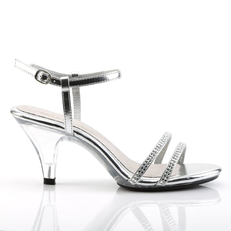 BELLE-316 Silver Metallic Pu/Clear CURRENT Fabulicious US Size (Women's): 5