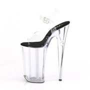 BEYOND-008 Clear-Black/Clear Platform Sandal Pleaser US Size (Women's): 5