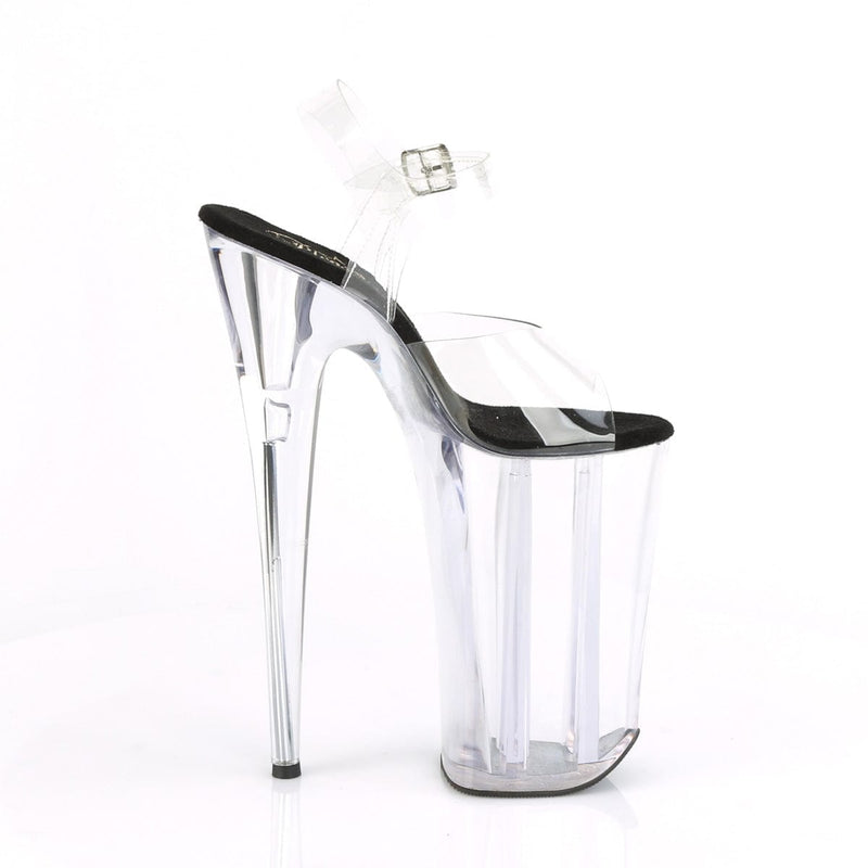 BEYOND-008 Clear-Black/Clear Platform Sandal Pleaser US Size (Women's): 5
