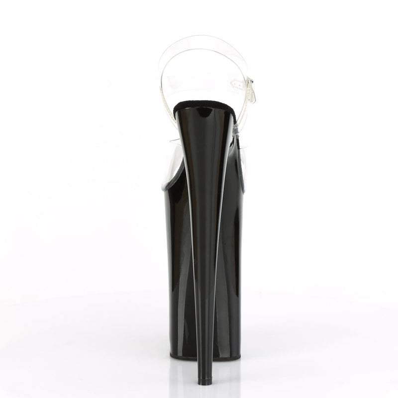 BEYOND-008 Clear/Black Platform Sandal Pleaser US Size (Women's): 5