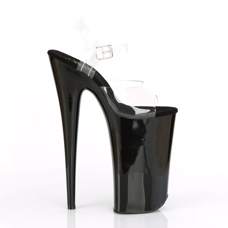 BEYOND-008 Clear/Black Platform Sandal Pleaser US Size (Women's): 5