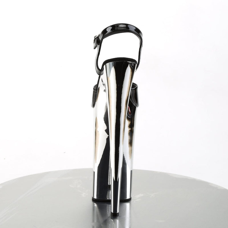BEYOND-009 Black/Silver Chrome Platform Sandal Pleaser US Size (Women's): 5