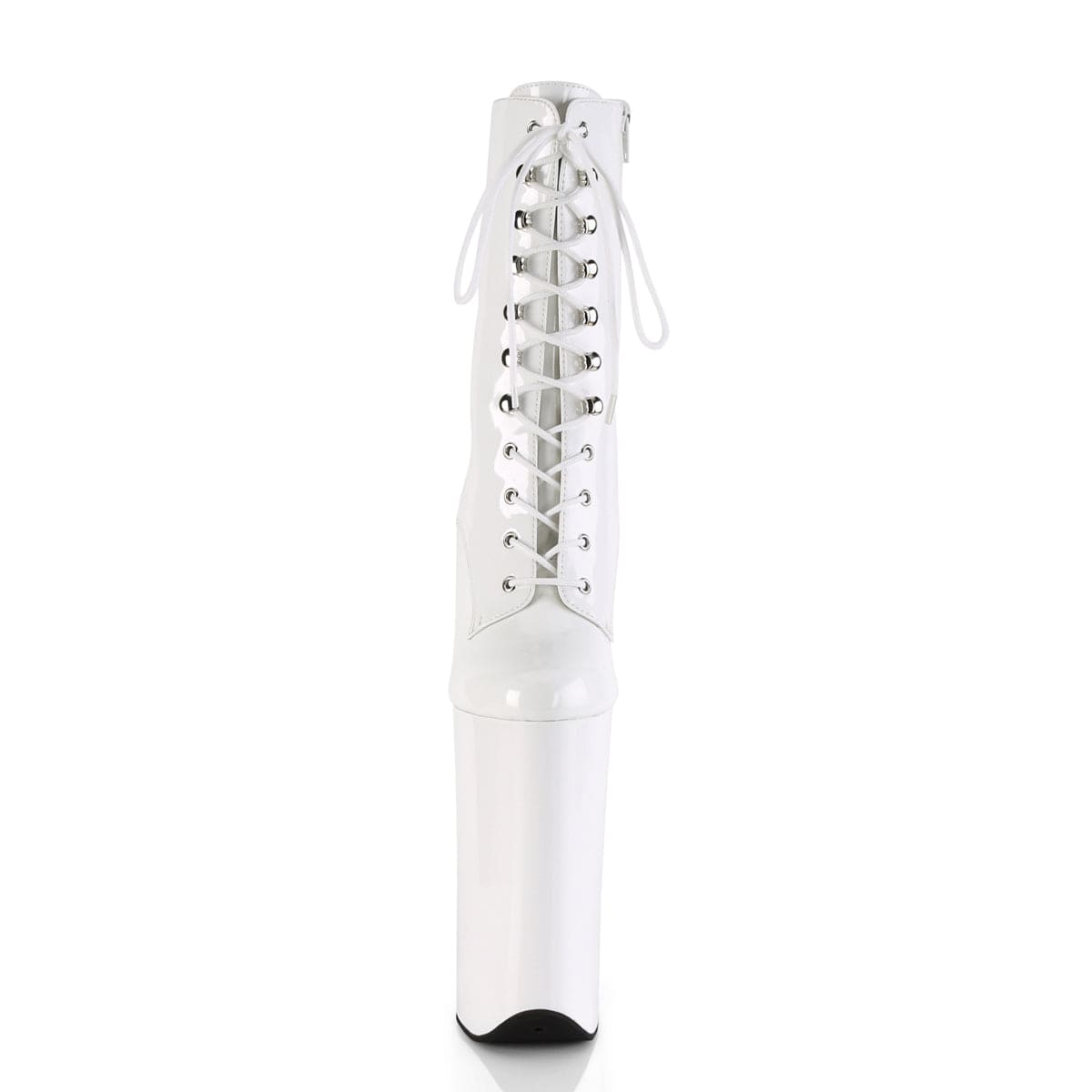 BEYOND-1020 White Patent/White Ankle Boot Pleaser US Size (Women's): 5