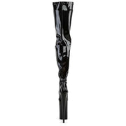 BEYOND-4000 Black Stretch Patent/Black Boot Pleaser US Size (Women's): 5