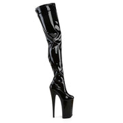 BEYOND-4000 Black Stretch Patent/Black Boot Pleaser US Size (Women's): 5