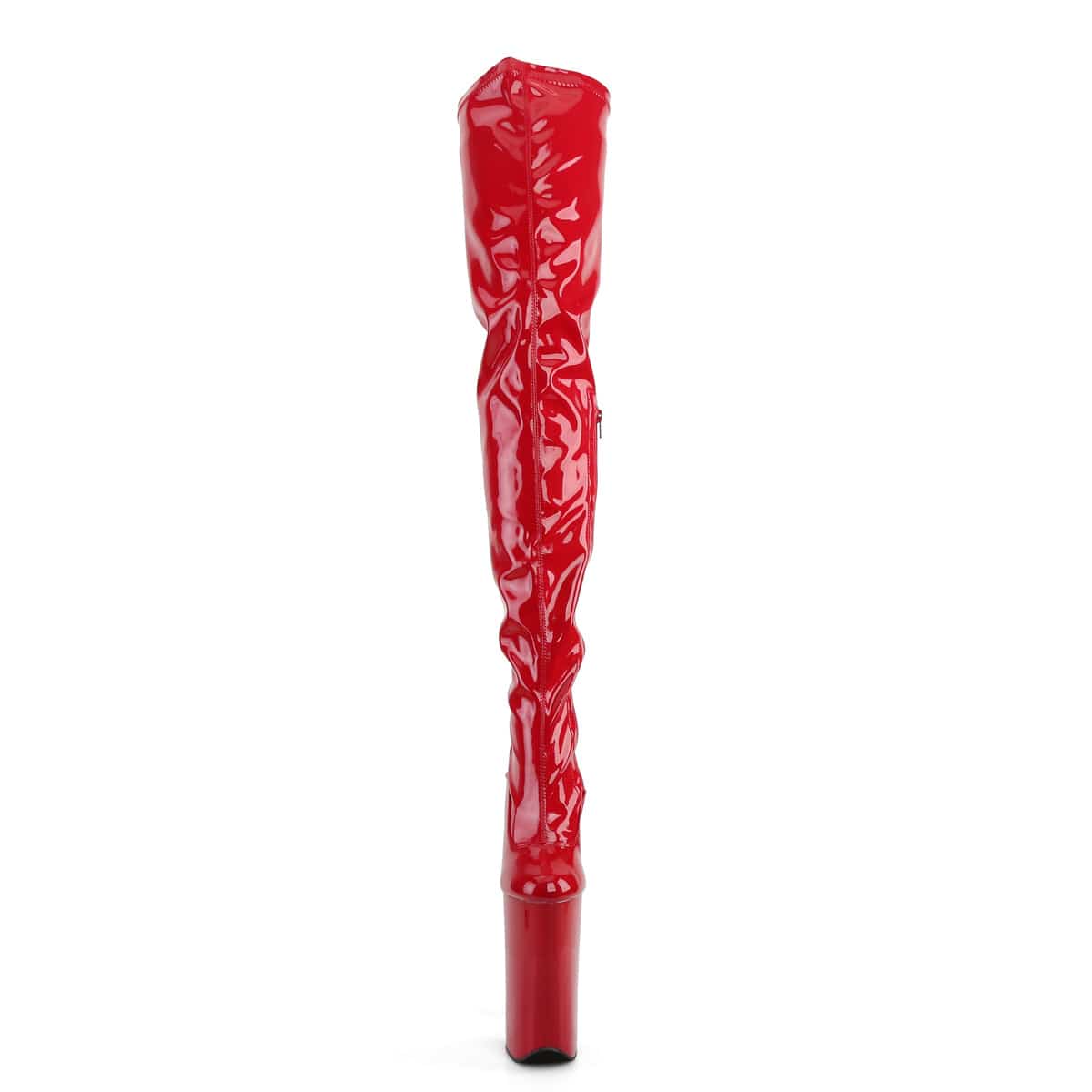 BEYOND-4000 Red Stretch Patent/Red Boot Pleaser US Size (Women's): 5