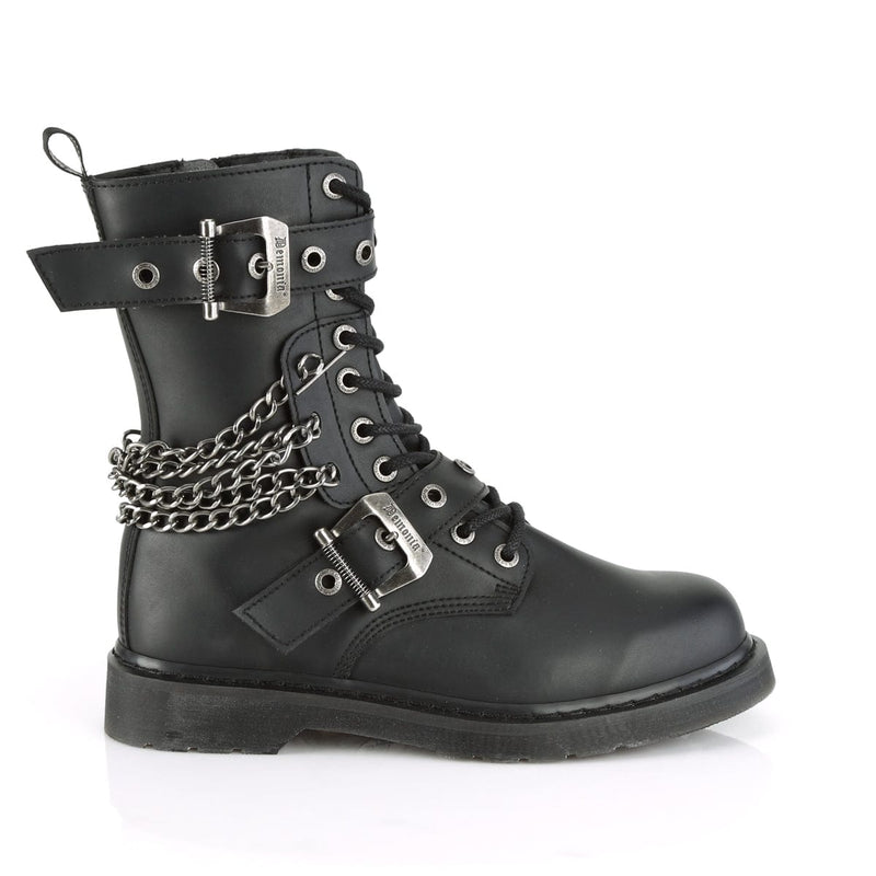 BOLT-250 Black Vegan Leather Mid-Calf Boot Demonia US Size (Unisex/Men's): 4