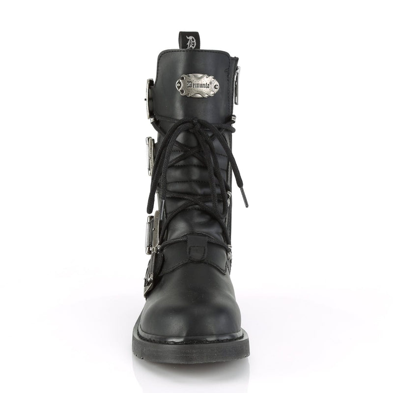 BOLT-265 Black Vegan Leather Mid-Calf Boot Demonia US Size (Unisex/Men's): 4