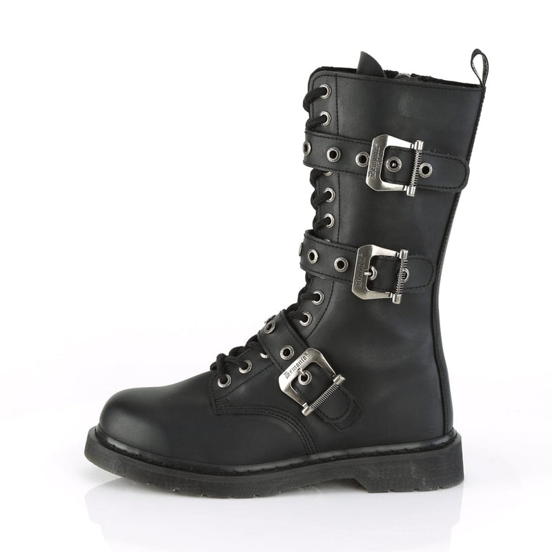 BOLT-330 Black Vegan Leather Mid-Calf Boot Demonia US Size (Unisex/Men's): 4