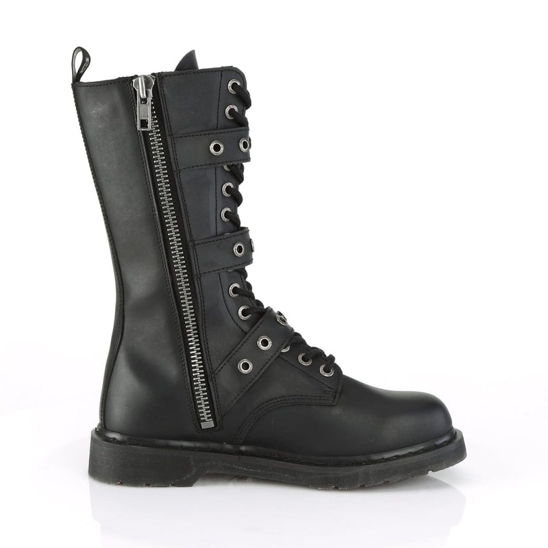 BOLT-330 Black Vegan Leather Mid-Calf Boot Demonia US Size (Unisex/Men's): 4