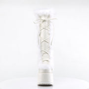 CAMEL-311 White Vegan Leather Knee Boot Demonia US Size (Women's): 6