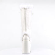 CAMEL-311 White Vegan Leather Knee Boot Demonia US Size (Women's): 6