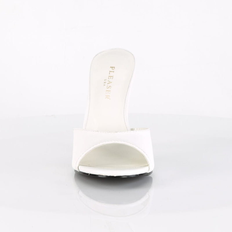 CLASSIQUE-01 White Kid Pu Slide Pleaser US Size (Women's): 5