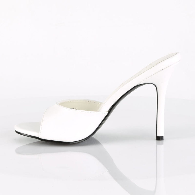 CLASSIQUE-01 White Kid Pu Slide Pleaser US Size (Women's): 5