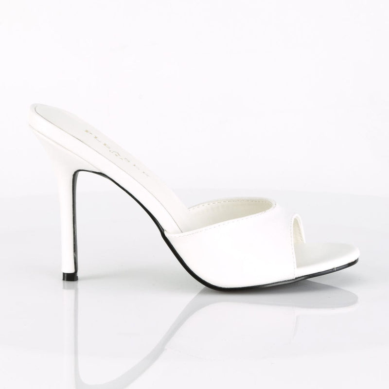 CLASSIQUE-01 White Kid Pu Slide Pleaser US Size (Women's): 5