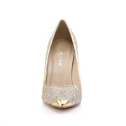 CLASSIQUE-20 Gold Glittery Lame Pu Pump Pleaser US Size (Women's): 5