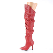 CLASSIQUE-3011 Red Faux Leather Thigh Boot Pleaser US Size (Women's): 5