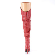 CLASSIQUE-3011 Red Faux Leather Thigh Boot Pleaser US Size (Women's): 5