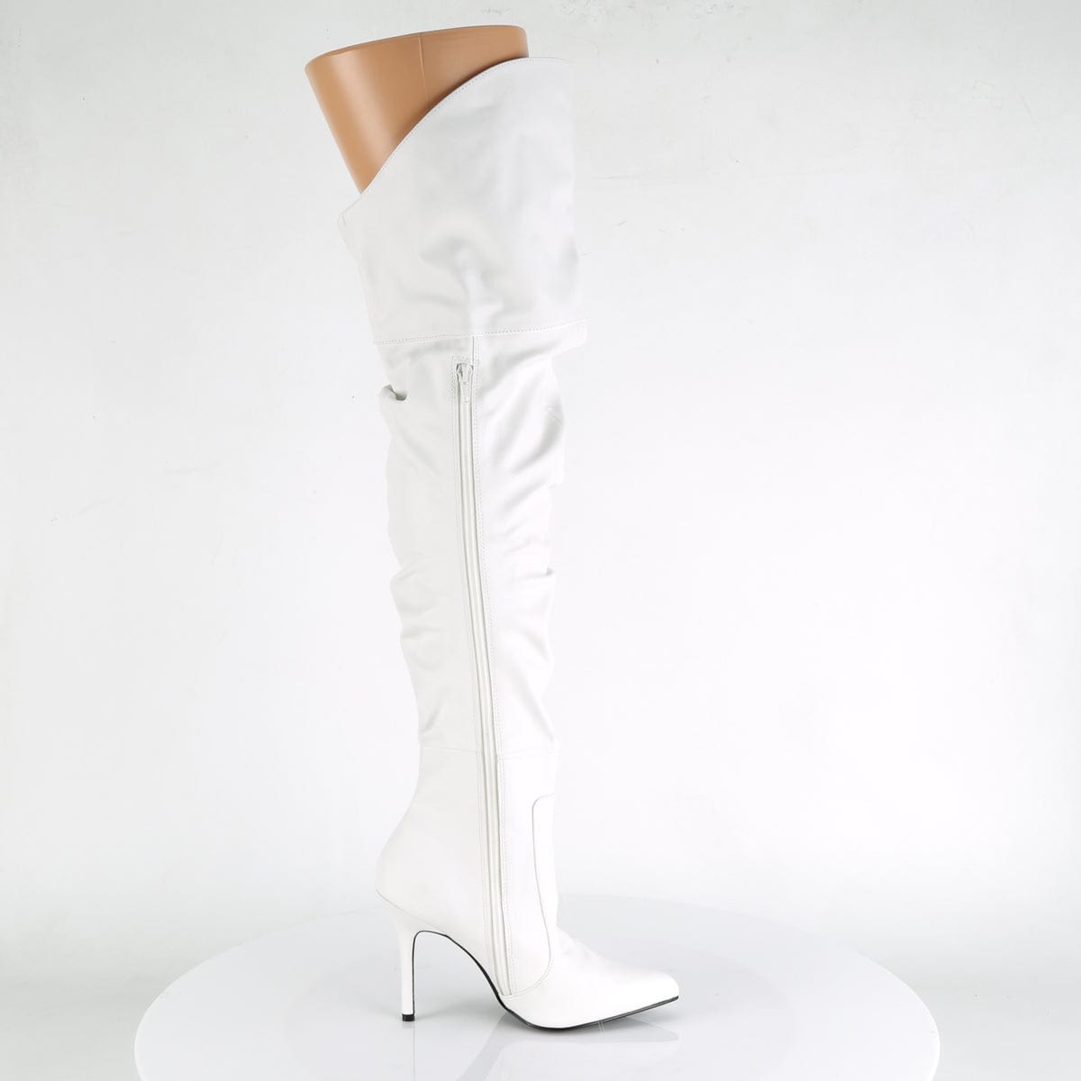 CLASSIQUE-3011 White Faux Leather Thigh Boot Pleaser US Size (Women's): 5