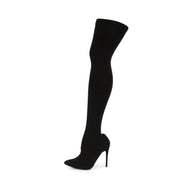 COURTLY-3005 Black Nylon Thigh Boot Pleaser US Size (Women's): 6