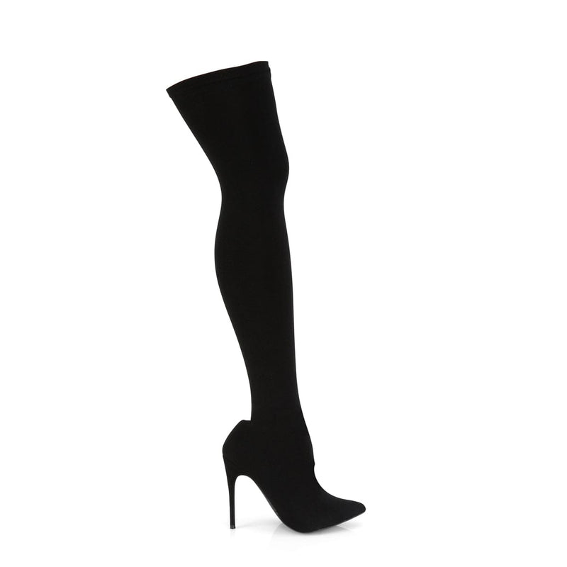 COURTLY-3005 Black Nylon Thigh Boot Pleaser US Size (Women's): 6