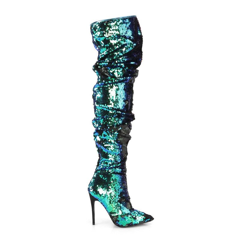 COURTLY-3011 Green Iridescent Sequins Sale Pleaser US Size (Women's): 6
