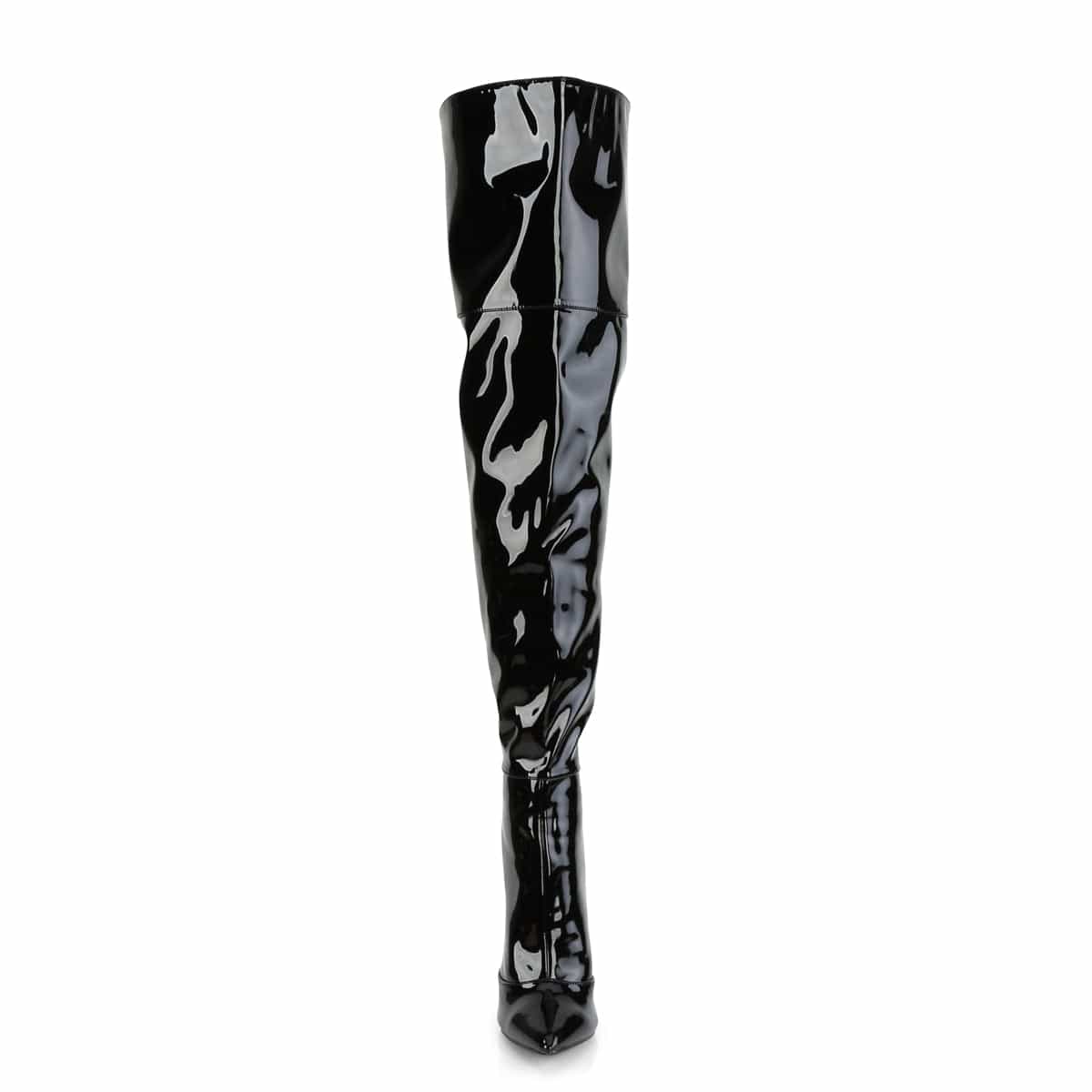 COURTLY-3012 Black Patent Thigh Boot Pleaser US Size (Women's): 6