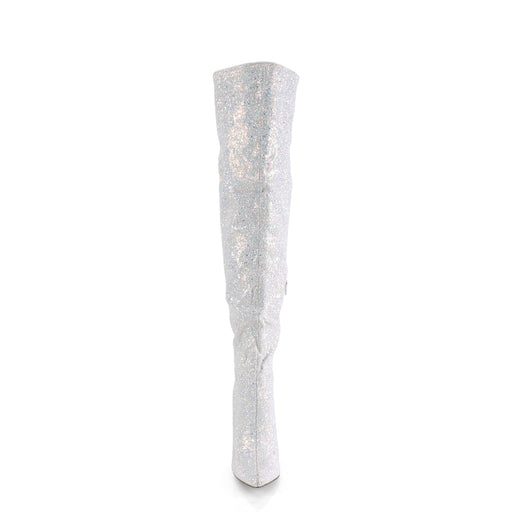 COURTLY-3015 White Multi Glitter Thigh Boot Pleaser US Size (Women's): 6
