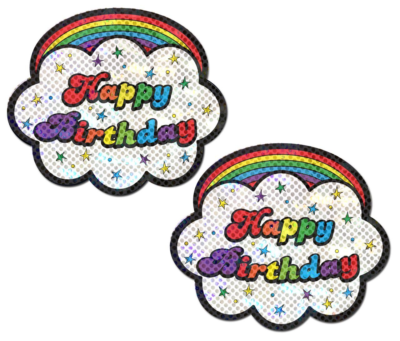 Cloud: Rainbow 'Happy Birthday' Cloud Nipple Pasties Pastease