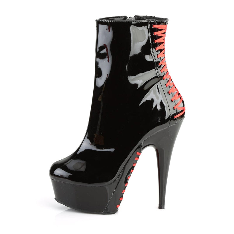 DELIGHT-1010 Black Patent -Red/Black Ankle Boot Pleaser US Size (Women's): 5