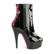 DELIGHT-1010 Black Patent -Red/Black Ankle Boot Pleaser US Size (Women's): 5