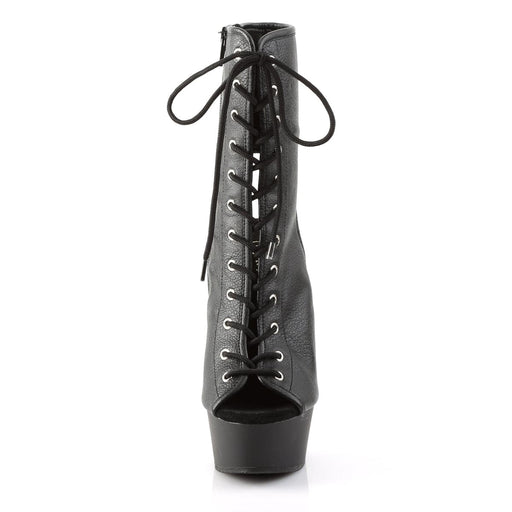 DELIGHT-1016 Black Faux Leather/Black Matte Boot Pleaser US Size (Women's): 5