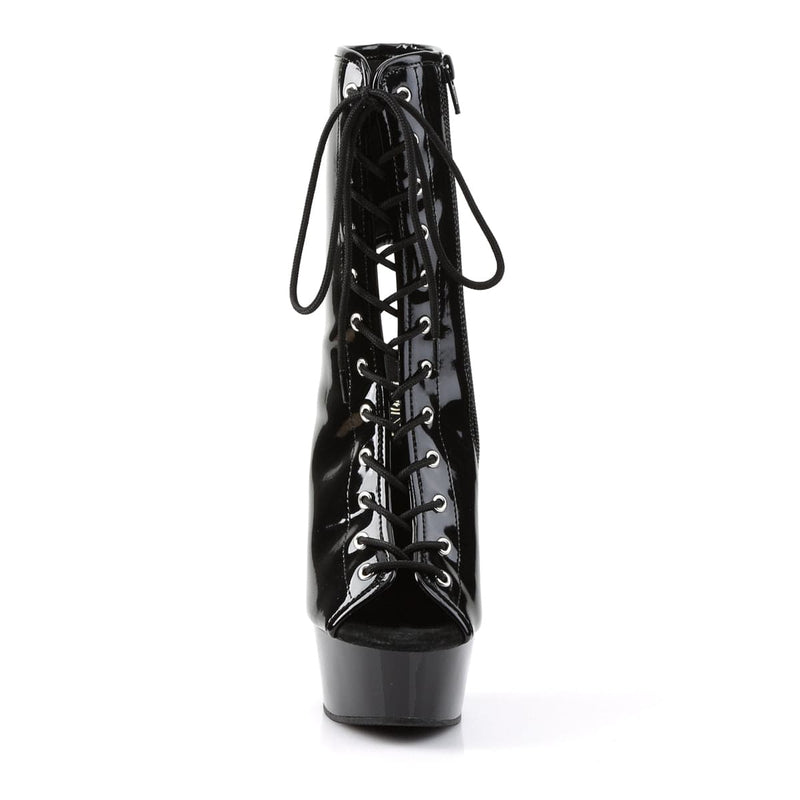 DELIGHT-1016 Black Patent/Black Boot Pleaser US Size (Women's): 5