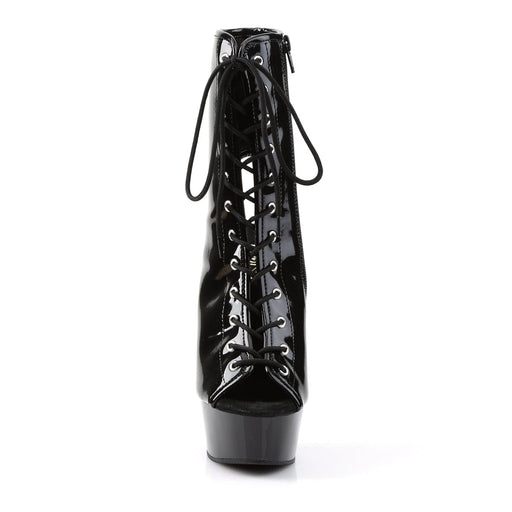 DELIGHT-1016 Black Patent/Black Boot Pleaser US Size (Women's): 5