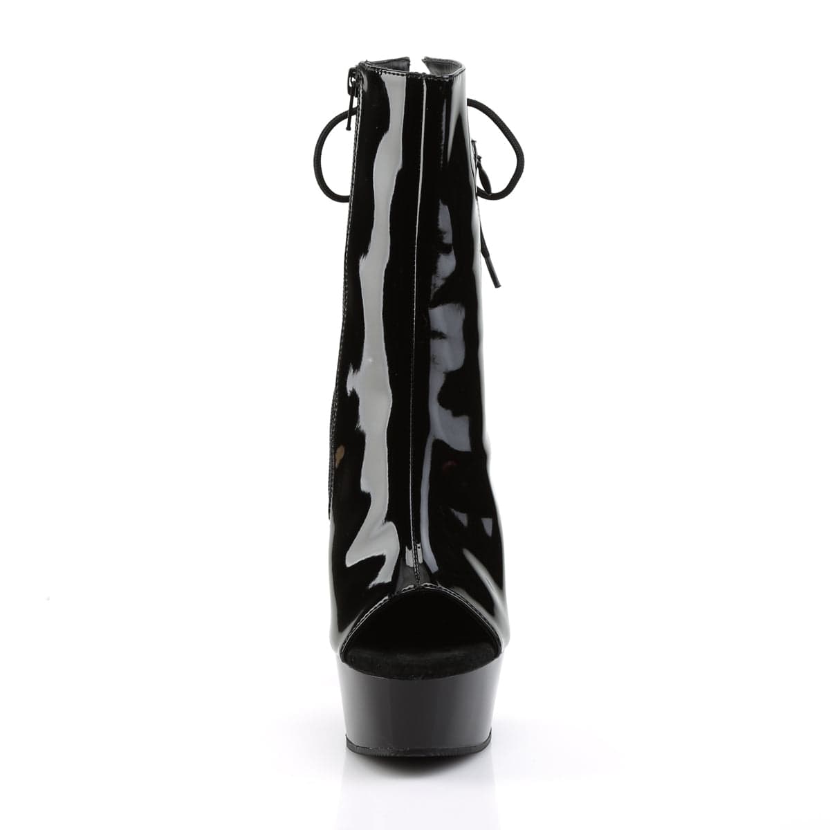 DELIGHT-1018 Black Patent/Black Ankle Boot Pleaser US Size (Women's): 5