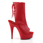 DELIGHT-1018 Red Faux Leather/Red Ankle Boot Pleaser US Size (Women's): 5