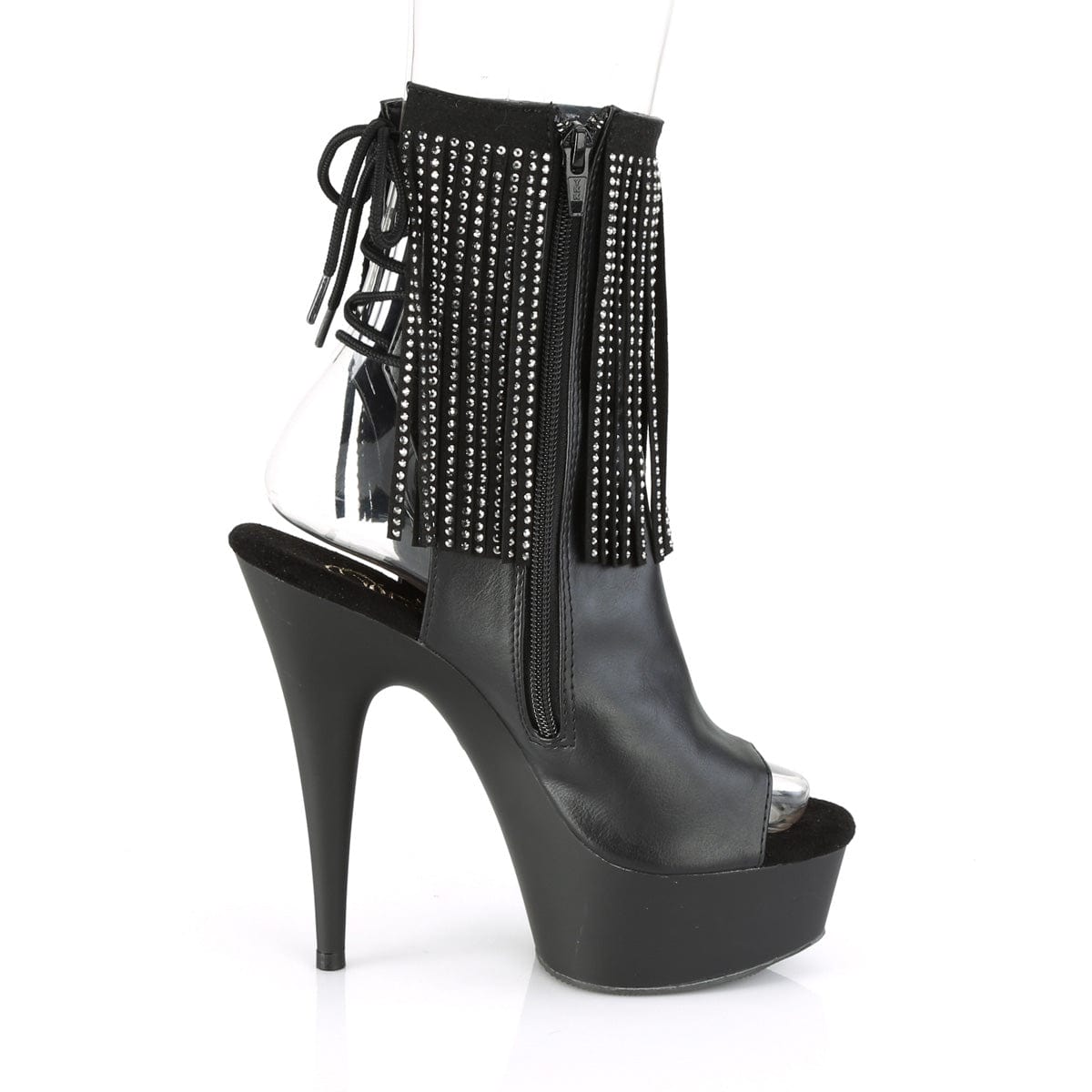 DELIGHT-1018RSF Black Faux Leather/Black Matte Ankle Boot Pleaser US Size (Women's): 5